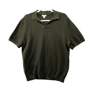 Reiss Olive Green Knit Polo Shirt